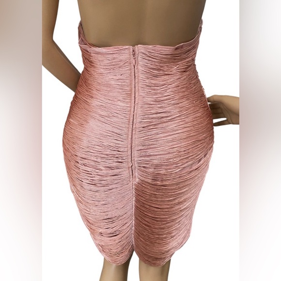 Zara fringed fitted halter mini dress - Picture 6 of 9